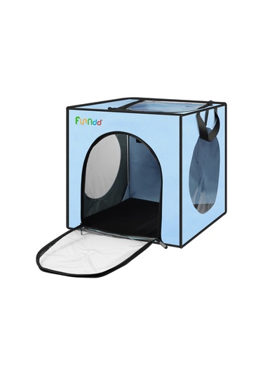 Funadd Pet Banyo Kurutma Kutusu Taşınabilir Katlanır Kurutma Kafesi, 5kg'a Kadar Evcil Hayvanlar İçin Uygun Mavi