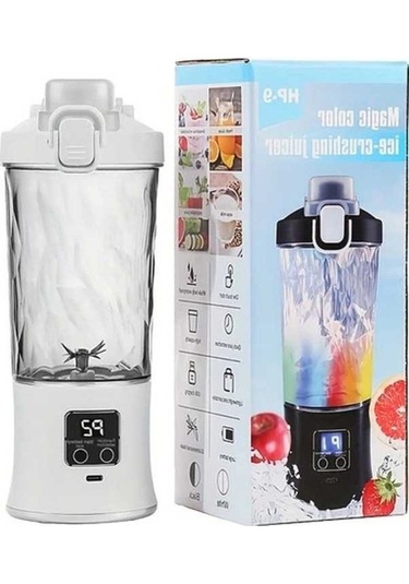 Fastbuy Kompakt Usb Şarjlı Blender, 20oz, Beyaz, Dijital Ekran, Paslanmaz Çelik Beyaz