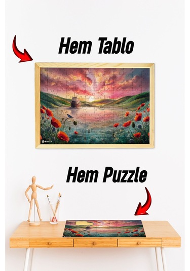 Ahşap Çerçeveli Puzzle - Tablo Hthp - 016 23 X 32 120 Parça