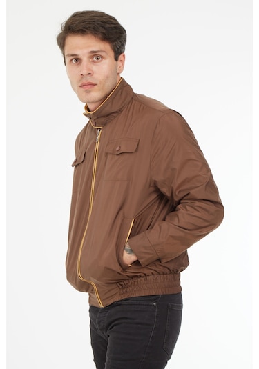 Sposo 1088 Su Itici Kumaş Regular Kalıp A.Kahve Erkek Yazlık Mont Açık Kahverengi