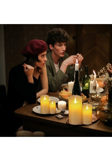 Geeroyoo "3'lü Uzaktan Kumandalı Led Mum Seti - Noel Ve Parti Dekorasyonu İçin Sıcak Beyaz Işık" Diğer