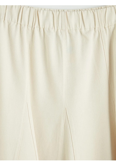 Lc Waikiki Ekru Beli Lastikli Kloş Jean Etek
