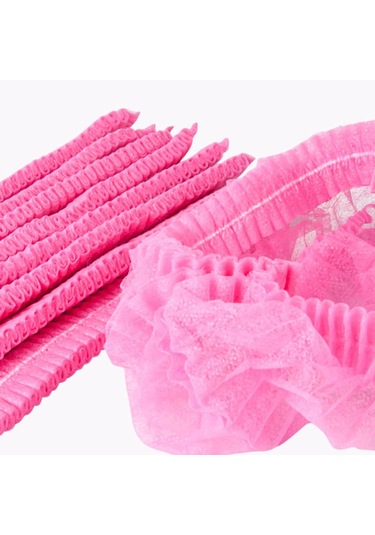 Suntek 100 Parça Tek Kullanımlık Saç Baş Örtüsü Net Pembe