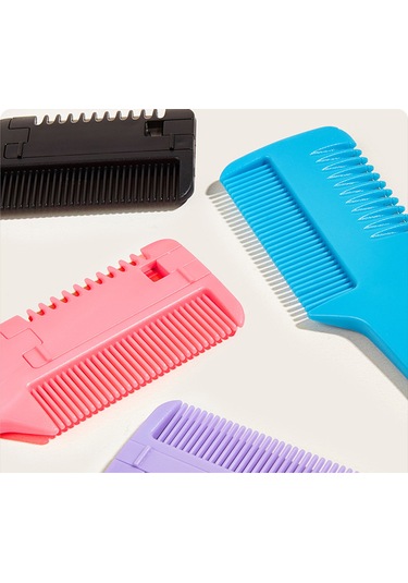 Maiyame Siyah Plastik Saç Trimmerı - Kalın Saç Kesimi Ve Dıy Saç Stilleri İçin Bıçaklı Tarak 1 Adet Bıçaklı