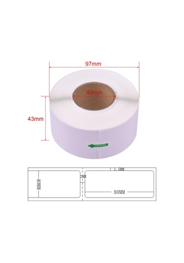 Aubyhe Suya, Yağa Ve Alkol Dayanıklı Termal Etiket Kağıdı - 40x80mm 500 Adet/rulü - Net Baskı, Kaliteli Yapı, Çok Kullanimlı 1 Rulo