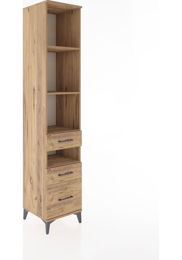 Hyperion Dolap 4 Raflı 3 Çekmeceli 44x44x221 Çam-çam Çam