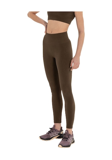 Inguz Seamless Pamuk Yoga Tayt Kahverengi