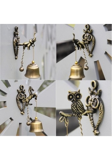 Pazly Eski Metal Çan Kapı Dükkâncı Iyi Şanslar Tokmağı Rüzgar Çanı Manyetik Duvar Asılı Süsleme Odası Bahçe Mağaza Ön Giriş Hediyesi Elefant