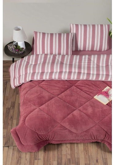 Kristal Soft Relax Uyku Seti Çift Kişilik Gül Kurusu Gül Kurusu
