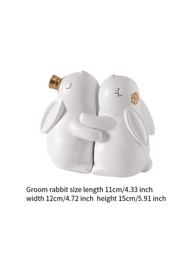 Suntek 2 Adet Reçine Tavşan Heykelcik Heykeli Süslemeleri 11cmx12cmx15cm