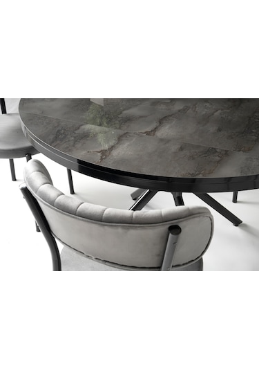 Bade Mdf Oval Highgloss Açılır Mutfak Masası 73x120 001