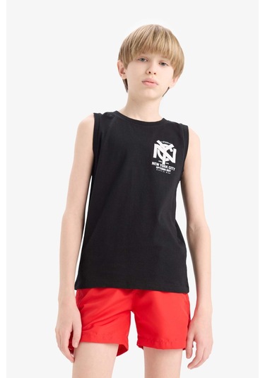 DeFacto Erkek Çocuk Bisiklet Yaka Baskılı Atlet E0192A825HSBK81