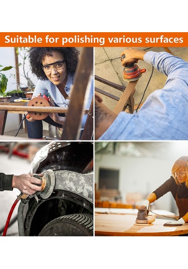 E25192 50 Adet Zımpara Diskleri 5.9 İnç 150 Mm 8 Delik 240/180/120/80/60