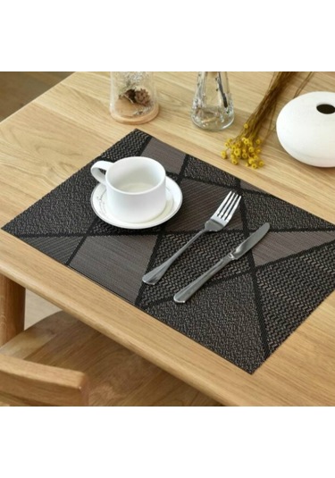 Sones 6 Adet Yaratıcı Çevre Dostu Basit Masa Örtüsü Kahve Kupası Altlığı, Boyut: 30x45cm Bej