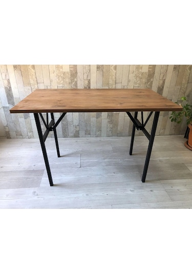 Bahçe Balkon Çayseti Masası Siyah Mermer Desenli 90x50cm Orta Sehpa, Yan Sehpa, Sehpa, Masa Ceviz