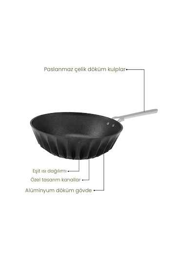 Emsan Diagon 28 CM Wok Tava