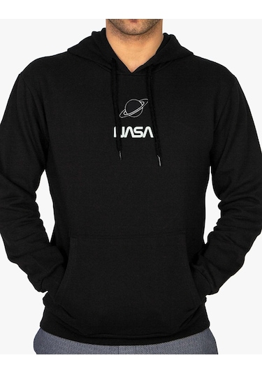 Relax&Basic Jackalco 2 Iplik Iç Pamuklu Tam Kalıp Baskılı Hoodie Siyah Siyah