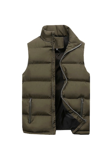 Yeni Gelen Rahat Sıcak Kolsuz Yelek Erkek Yeleği Yeşil