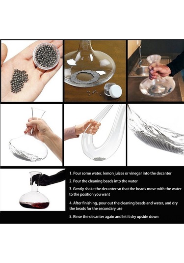 Youmex 304 Paslanmaz Çelik 4mm Temizleme Boncukları 300 Adet - Şarap, Çay Leke Temizleyici - Kupa, Şarap Decanterı, Flaske Temizliği Diğer