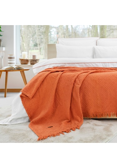 Schafer Home Kylie Yatak Örtüsü Nevresim Seti 7 Parça-kiremit Kiremit