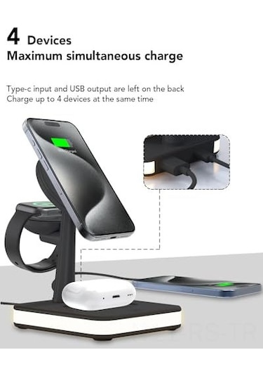 Reedark Apple Mag-safe Şarj İstasyonu: İphone, Apple Watch Ve Airpods İçin 4 Ü 1 Arada Kablosuz Şarj Çözümü