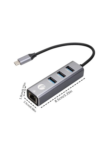 Xuweiwei Portable 311b Vcom Taşınabilir Alüminyum 4ü1 Hub 3x Usb 3.0 5gbps 1000mbps Ethernet Usb Type-c Uyumlu