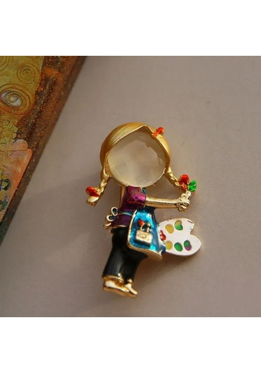 Yaozixa Kadın Ve Kız Çocukları İçin Pervaz Desenli, Saçaklı Figürlü, Pürpürlü Renkli, Sprey + Kristal Malzeme Broş - Stil 1 Gümüş