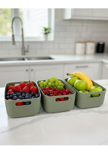 Okyanus Home Linea Smart Box Yeşil 3'lü Set 2400 Ml Yeşil