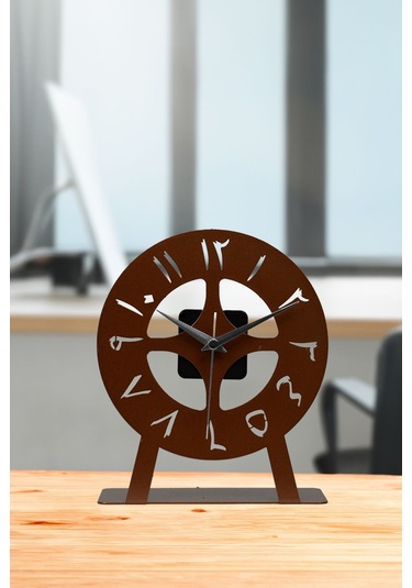 Arabic Model Metal Lazer Kesim Akar Sessiz Mekanizmalı Masa Saati Bakır