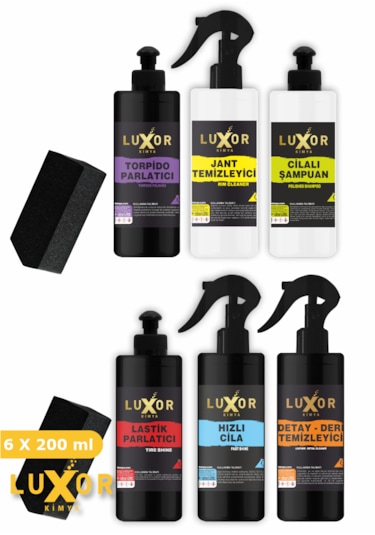 Luxor Kimya 200ml 6'lı Oto Bakım Seti Oto Yıkama Seti