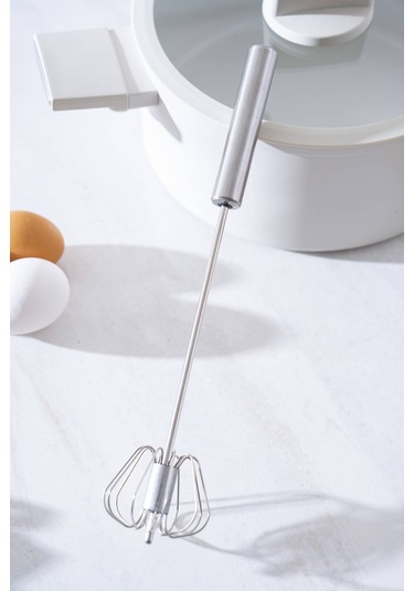 Evero Manuel Çelik Çırpıcı - 30 Cm Silver