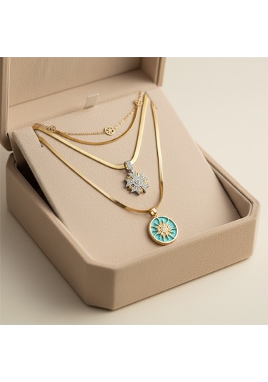 Celestia Layered Kolye Seti Çok Renkli