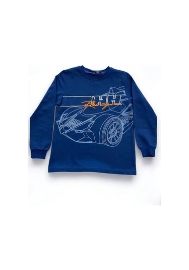 Erkek Çocuk Racing Sweatshirt-14666 Lacivert