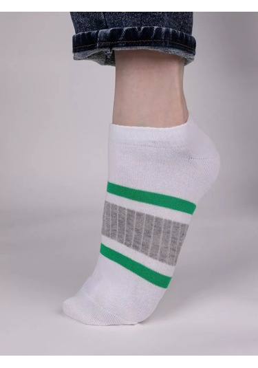 Fn Varan Kısa Çizgili Çorap Seti - 5 Çift 221812500 Beyaz