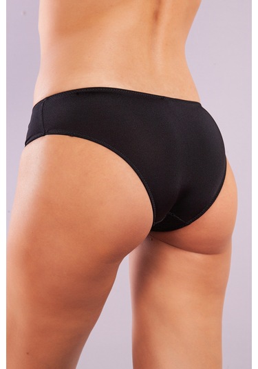 Golshan Gala Mini Slip, Kadın Dantelli Siyah Külot Çok Renkli