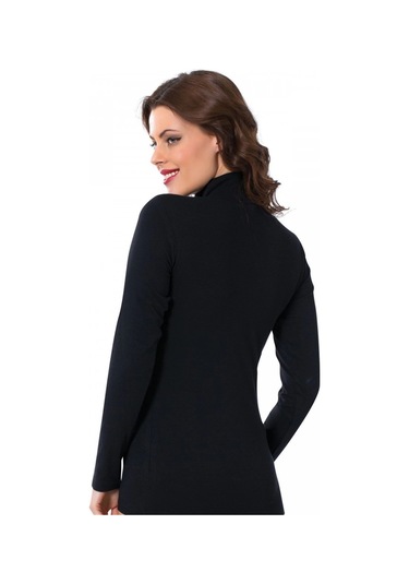 Giyim Bayan Uzun Kol Boğazlı Body Siyah Siyah