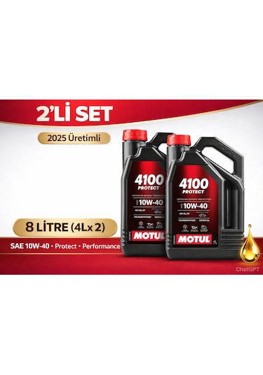 Motul 4100 Protect 10W-40 Motor Yağı 4L X 2 8 Litre