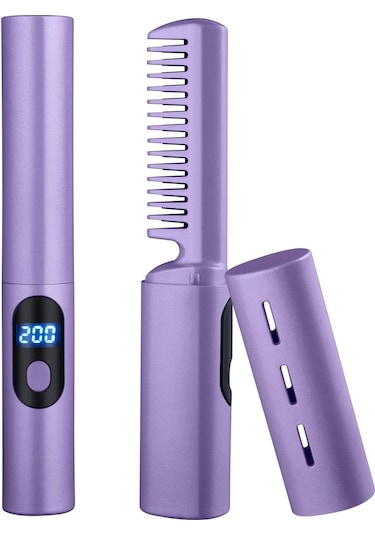 Suntek Usb Saç Düzleştirici Fırça Sıcak Tarak Pembe