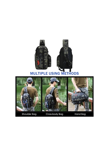 Xindoker Scorpion Camouflage Balıkçılık Çantası - Çok Fonksiyonlu Askılı Çanta, Bot Ve Malzeme Taşıma, 600d Nilon Malzeme