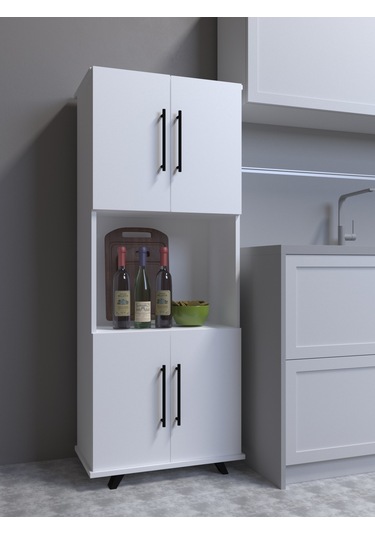 Dizayn Mutfak Dolabı 59.6x160 Cm Beyaz