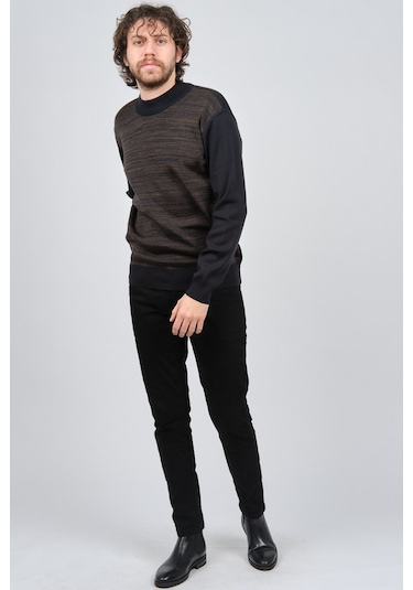 Haki Triko Erkek Yarım Balıkçı Yaka Desenli Kazak 60872013 Lacive Lacivert