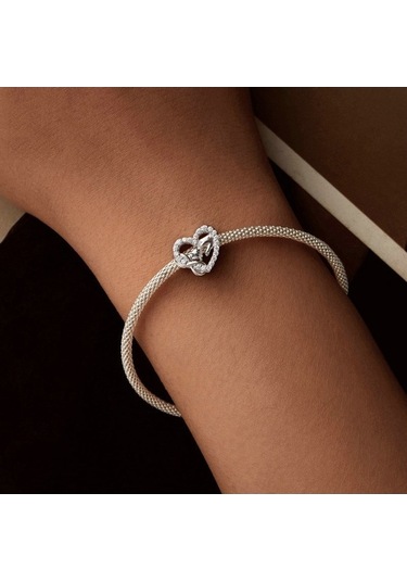 Fastbuy S925 Ayar Gümüş Sonsuzluk Sembolü Aşk Boncuk Bilezik Kalp Şeklinde Çok Renkli Scc2826 Çok Renkli