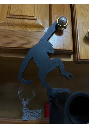 Maymun Muz Askısı - Eğlenceli Askı - Şık Mutfak Dekoru Siyah