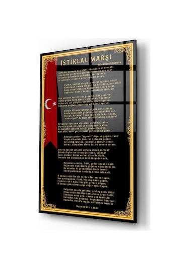 Nw Özel Istiklal Marşı Cam Tablo