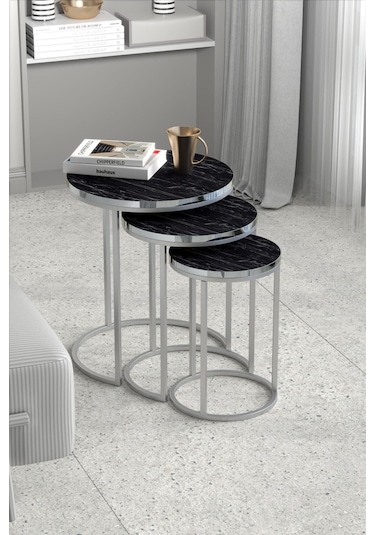 Zigon Sehpa C Lüx Gümüş Bendir