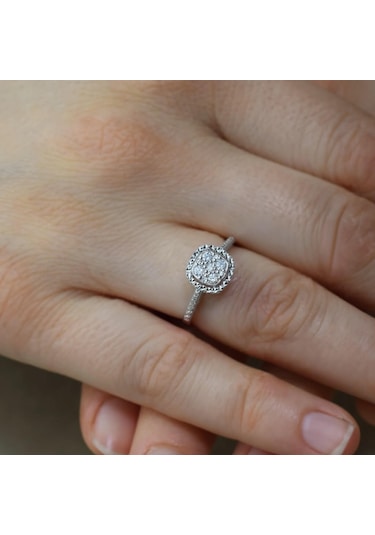 Lilarote 0.19 Ct Modern Tasarım Coronet Yüzük