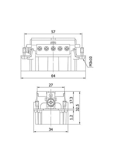 METE ENERJİ 29021 10X16A. Çoklu Fiş Çekirdek Montajlı (Vidalı Bağ