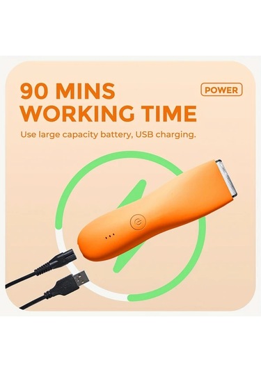 Dashanshop Orange Elektronik Vücut Tıraş Makinesi Erkek Kadın Şarjlı Hassas Tüy Kesme Aleti