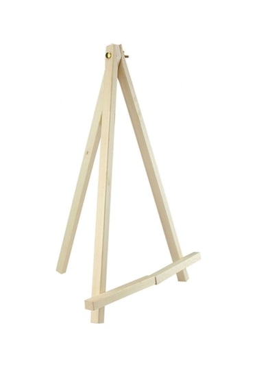 Resim Boya Seti - Mini Masa Şövalesi, 2 Tuval, Resim Verniği, Akrilik Boya Palet, Masaüstü Şövalye