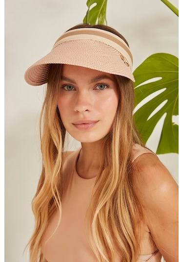 Hasır Vizör Şapka Uv Korumalı Siperlik Plaj Şapkası